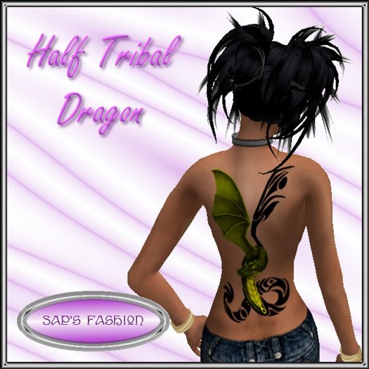 Sap's Fashion Half tribal dragon Lt Green