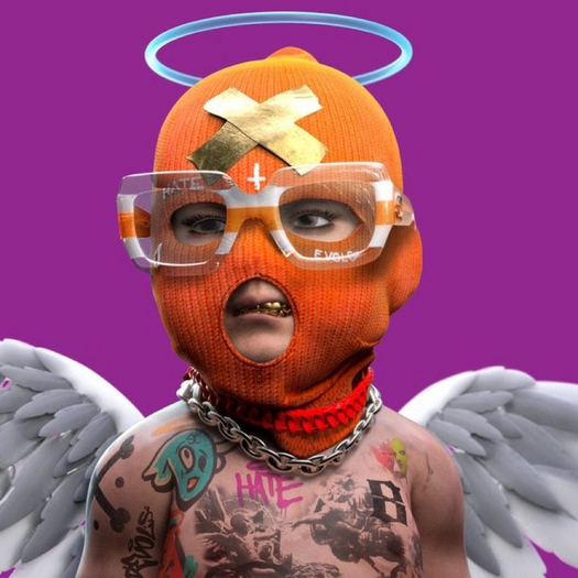 "evol orange" wall art