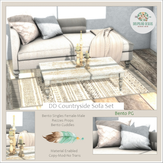DD Countryside Sofa Set-PG /ADD