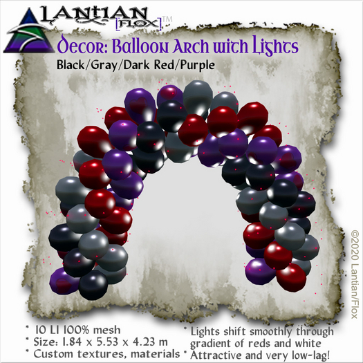 ~L/Fx~Balloon Arch+Lights, Anti-Valentine or Goth *lightly scripted*