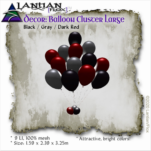 ~L/Fx~Balloon Cluster Large - Anti-Valentine or Goth