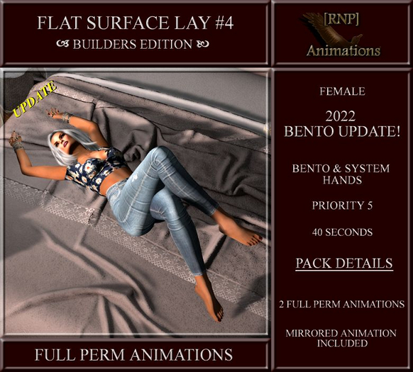 [RNP] Flat Surface Lay #4  Full Perm Bento Animation Bed Ground Rug Female Lay