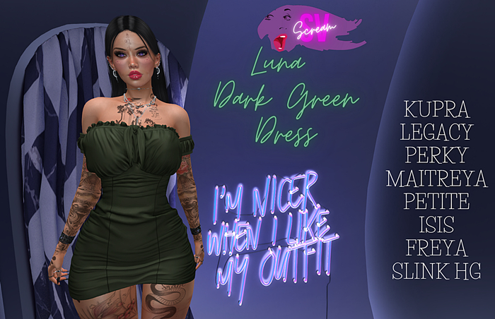 .:SV:.SCREAM Luna Dark Green Dress