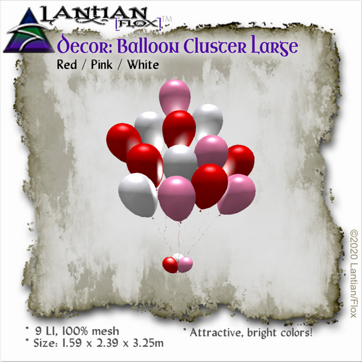 ~L/Fx~Balloon Cluster Large - Valentine or Romantic