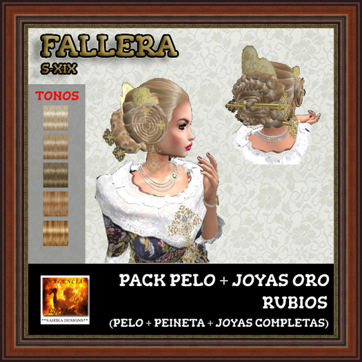 *SD* FALLERA S-XIX - PACK PELO Y JOYAS ORO (RUBIOS)