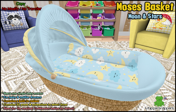 ! Whippersnappers ! - Moses basket (Moon Stars)
