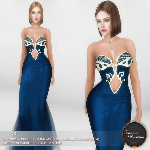.:FlowerDreams:.Asu gown - navy