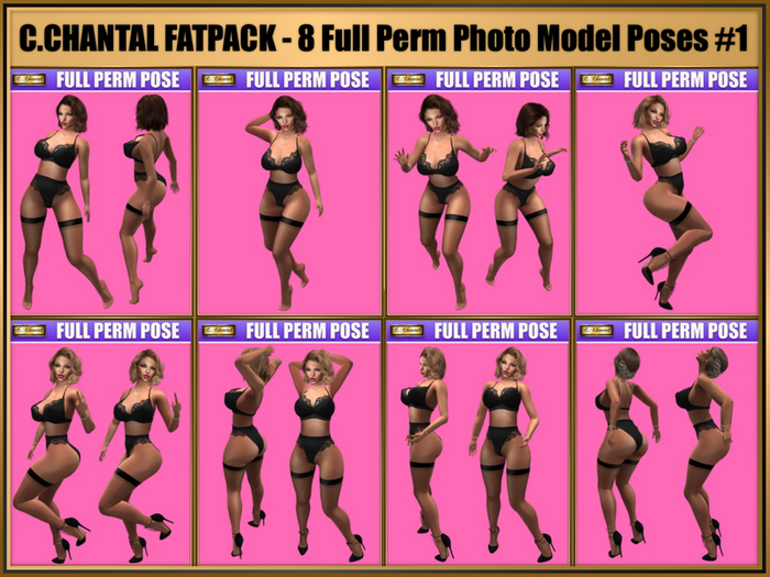 C.CHANTAL FATPACK - 8 Full Perm Photo Model Poses #1