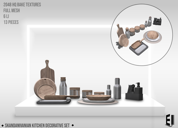 Skandinavian Kitchen Set 6 LI 13 Pieces [Erfe Design]