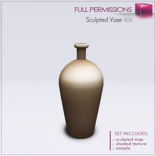 Full Perm Sculpted Vase v.03 - Builder's Kit Set FULL PERM