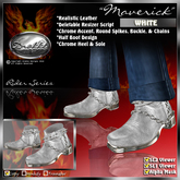 !Drakke! "Maverick" Biker Half Boots (White) ~ SL Viewer 2 Ready