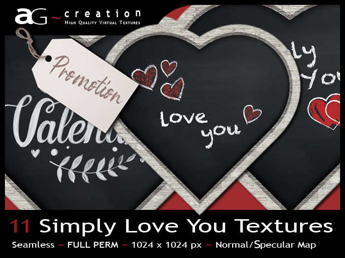 You Textures Second Life Marketplace - ~AG~ Creation ~ Simply Love You Textures Full ...