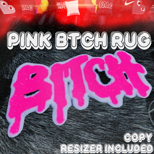 "pink btch" area rug