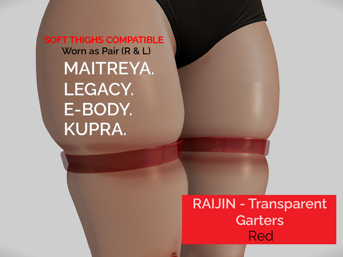 RAIJIN - Red Transparent Glass Garters