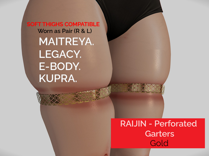 RAIJIN - Perforated Gold Garters