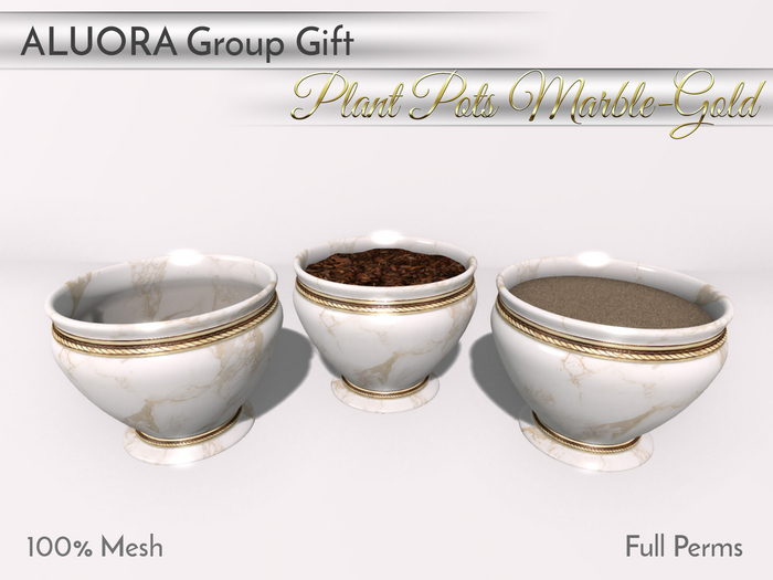 ALUORA Plant Pots Set Marble Gold - Full Perms - GROUP GIFT