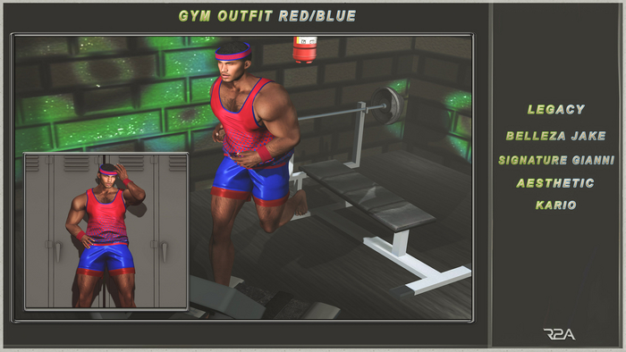 R2A- GYM FIT RED/BLUE