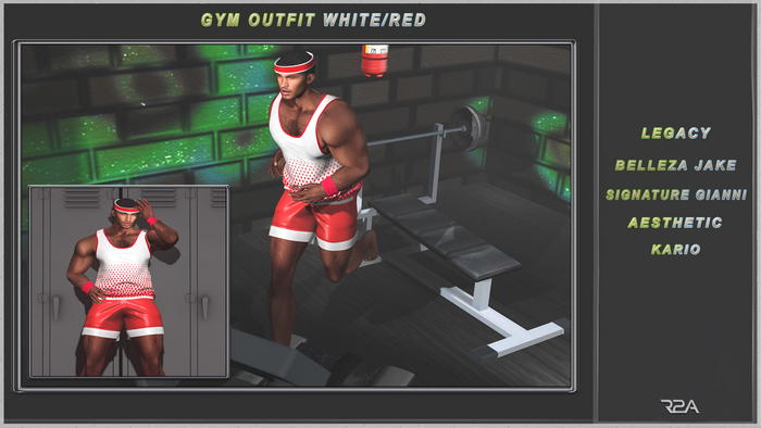 R2A- GYM FIT WHITE/RED