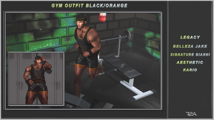 R2A- GYM FIT BLACK/ORANGE