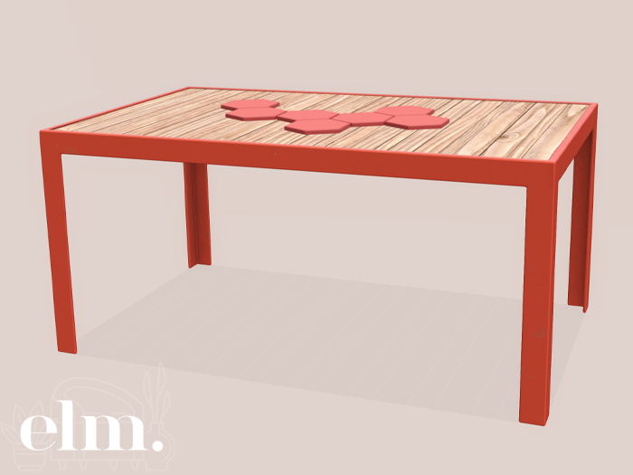Elm. Harper Dining Table [Coral]