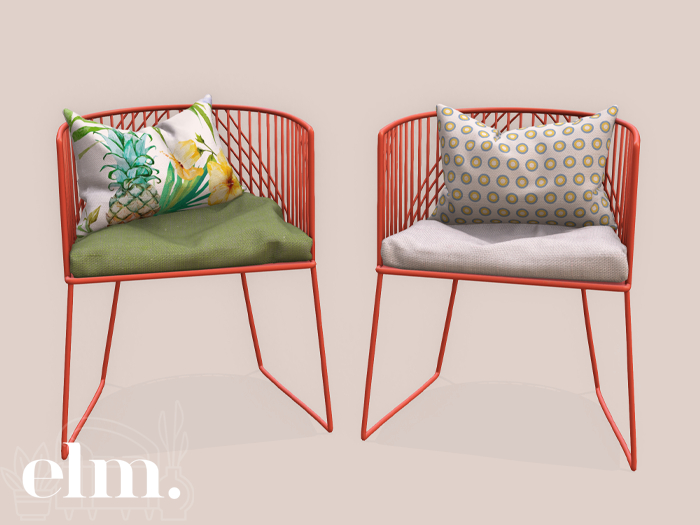 Elm. Harper Dining Chair [Coral]
