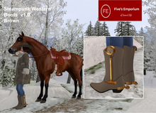 FE-Steampunk Western Boots - Brown