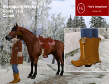 FE-Steampunk Western Boots - Camel