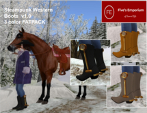 FE-Steampunk Western Boots - FATPACK