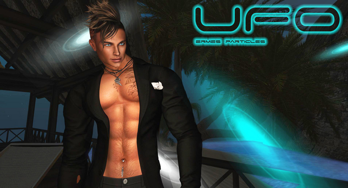 UFO PARTICLE Unidentified Flying Objects Wearable Particles White and Cyan Club Disco Dance Effect
