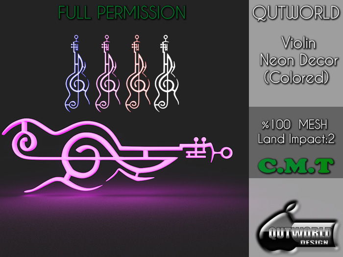 .::QUTWORLD .::Violin Neon Decor (Colored)::.FP 