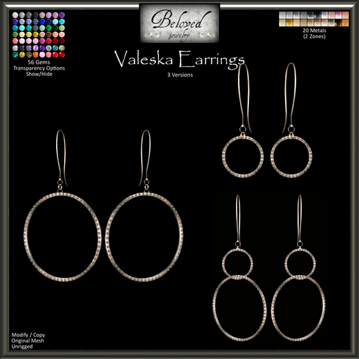 Beloved Jewelry : Valeska Earrings (Texture Change) Gold, Silver, Diamond, Gemstone, Circle Earring
