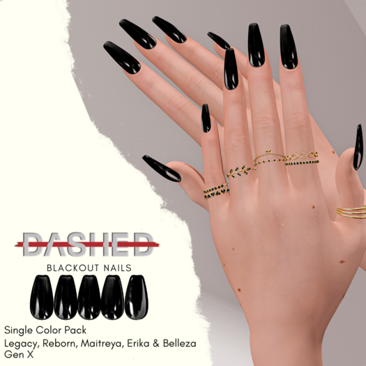 DASHED -  TOP COAT BLACK -  Nails
