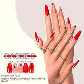 DASHED - REDS BLACKSTAR- Small Almond Nails