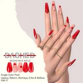 DASHED -REDS REDHEART - Small Almond Nails