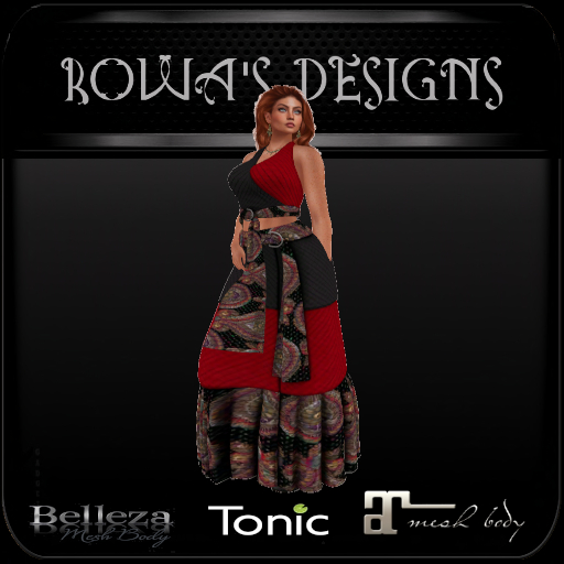 **RD Red Scarf Halter and Ruffle Skirt set