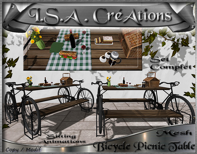 Bicycle Picnic Table * Mesh * BOX