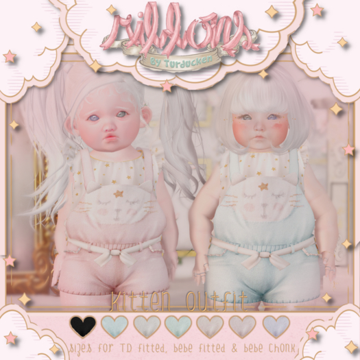 {Ribbons} Kitten Outfit - Blue {Box}