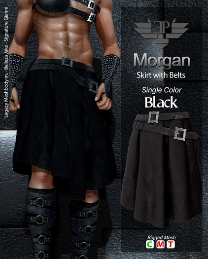 L'Emporio&PL::*Morgan*:: Skirt  with Belts-Black-