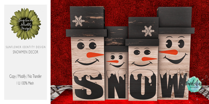 Sunflower ID SNOWmen Decor (Add Me)