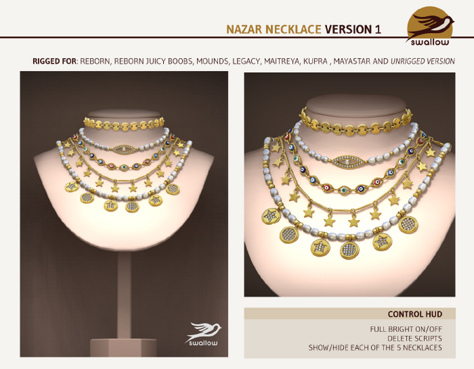 ^^Swallow^^ Nazar Necklace VERSION 1