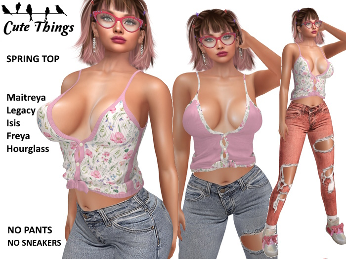 [CT] Spring Top Pink - 2 textures - Maitreya - Legacy - Isis - Freya - Hourglass DEMO