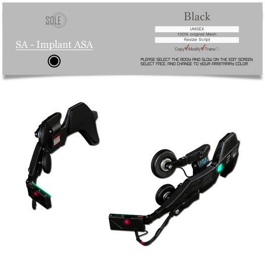 :::SOLE::: SA - Implant ASA (Black)