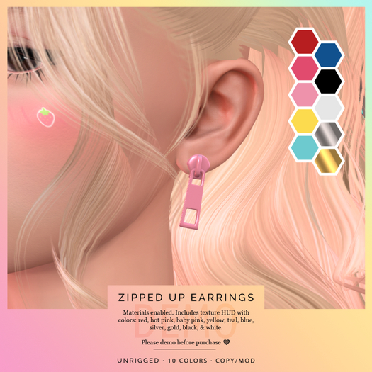BEENICORN - Zipped Up Earrings DEMO