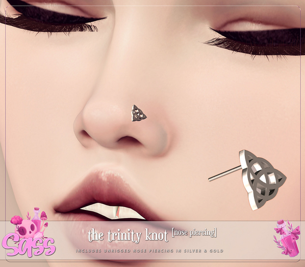 Sass [Trinity Knot Nose Piercing] ♥ Unrigged