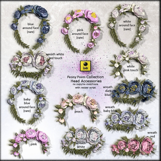 *LODE* Head Accessory - Peony Poem [pink around face] RARE