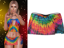 Tashia Denim Mini Skirt [Tie Dye Rainbow] - Maitreya Lara • Legacy • Reborn