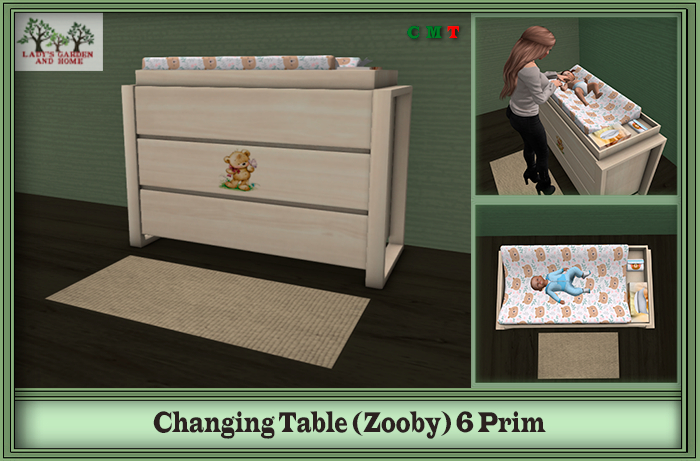Lady's Garden - Changing Table (Zooby) 6 Prim