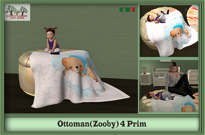 Lady's Garden -  Ottoman(Zooby) 4 Prim