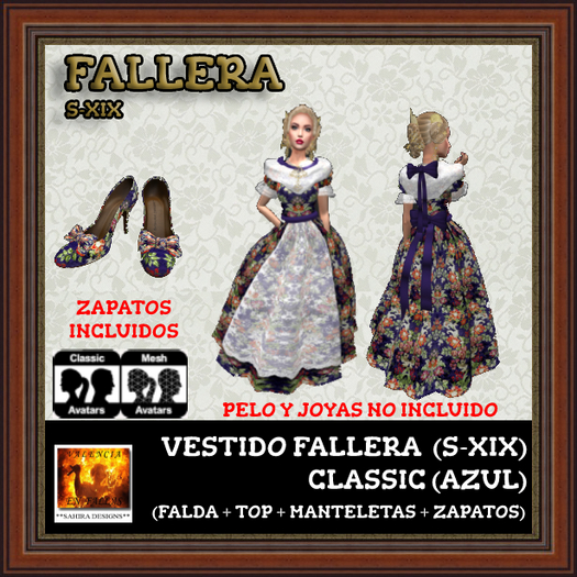 *SD* FALLERA S-XIX - VESTIDO - CLASSIC (AZUL)
