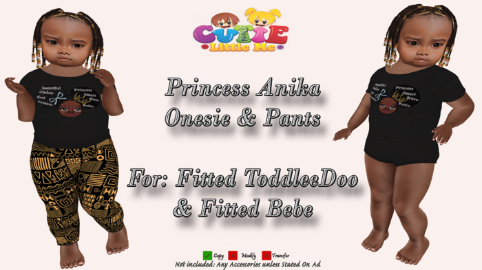 {CLM} OUTFIT - Princess Anika - FITTED TODDLEEDOO, BEBE (HUD)